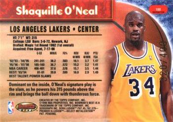1998-99 Bowman's Best - Refractors #100 Shaquille O'Neal Back