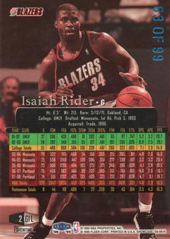 1998-99 Flair Showcase - Legacy Collection Row 2 #61L Isaiah Rider Back