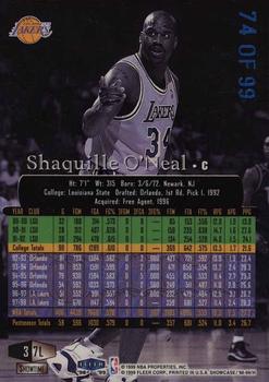 1998-99 Flair Showcase - Legacy Collection Row 3 #7L Shaquille O'Neal Back