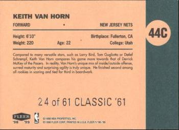 1998-99 Fleer Tradition - Classic '61 #44C Keith Van Horn Back