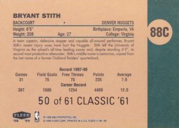 1998-99 Fleer Tradition - Classic '61 #88C Bryant Stith Back