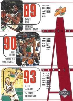 1996-97 Upper Deck #160 Shawn Kemp / Gary Payton / Detlef Schrempf / Hersey Hawkins / Sam Perkins Front