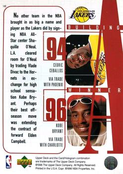 1996-97 Upper Deck #148 Shaquille O'Neal / Eddie Jones / Nick Van Exel / Cedric Ceballos / Kobe Bryant Back