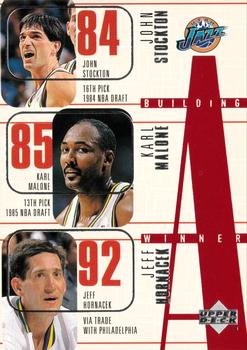 1996-97 Upper Deck #162 John Stockton / Karl Malone / Jeff Hornacek / Antoine Carr / Bryon Russell Front