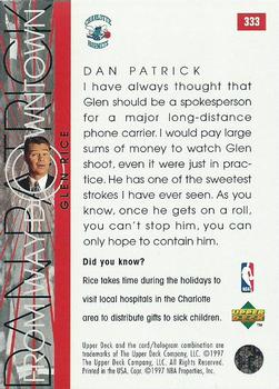 1996-97 Upper Deck #333 Glen Rice Back
