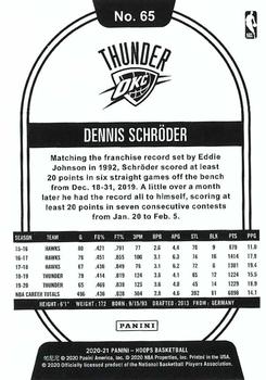 2020-21 Hoops - Artist Proof #65 Dennis Schroder Back