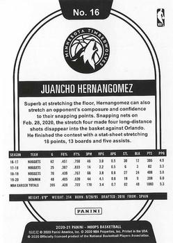 2020-21 Hoops - Artist Proof Black #16 Juancho Hernangomez Back