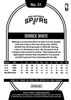 2020-21 Hoops - Artist Proof Black #31 Derrick White Back