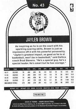 2020-21 Hoops - Artist Proof Black #43 Jaylen Brown Back