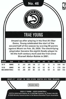 2020-21 Hoops - Artist Proof Black #46 Trae Young Back