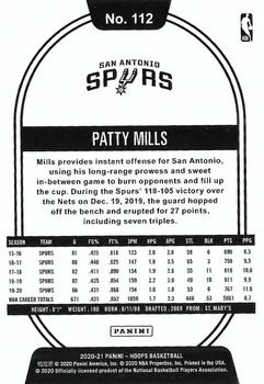 2020-21 Hoops - Blue #112 Patty Mills Back