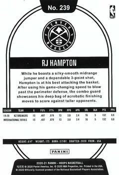 2020-21 Hoops - Blue #239 RJ Hampton Back