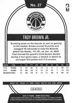 2020-21 Hoops - Blue Explosion #27 Troy Brown Jr. Back
