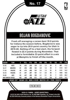 2020-21 Hoops - Hyper Blue #17 Bojan Bogdanovic Back