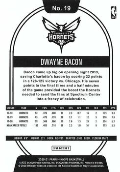 2020-21 Hoops - Hyper Blue #19 Dwayne Bacon Back