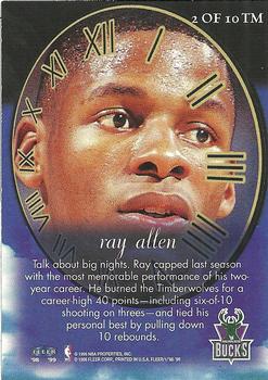 1998-99 Fleer Tradition - Timeless Memories #2TM Ray Allen Back