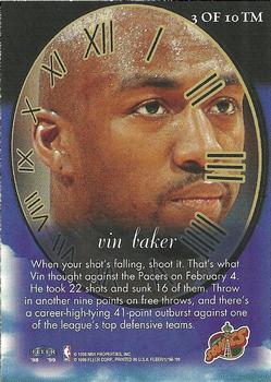1998-99 Fleer Tradition - Timeless Memories #3TM Vin Baker Back