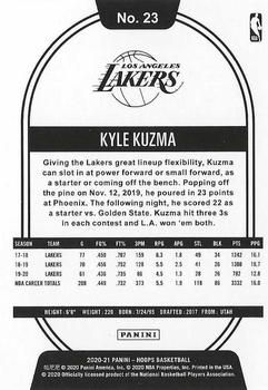 2020-21 Hoops - Neon Green #23 Kyle Kuzma Back