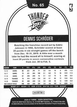 2020-21 Hoops - Neon Green #65 Dennis Schroder Back