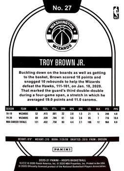 2020-21 Hoops - Purple #27 Troy Brown Jr. Back