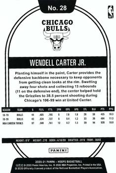2020-21 Hoops - Purple #28 Wendell Carter Jr. Back