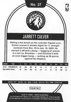 2020-21 Hoops - Purple #37 Jarrett Culver Back