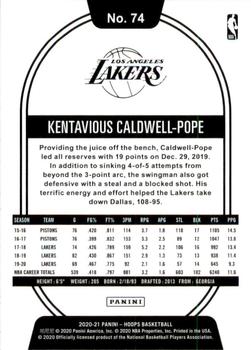 2020-21 Hoops - Purple #74 Kentavious Caldwell-Pope Back