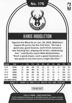 2020-21 Hoops - Purple #176 Khris Middleton Back