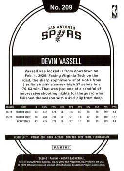 2020-21 Hoops - Purple #209 Devin Vassell Back