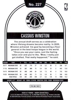 2020-21 Hoops - Purple #227 Cassius Winston Back