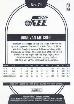 2020-21 Hoops - Purple Explosion #71 Donovan Mitchell Back