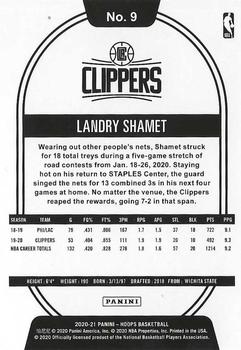 2020-21 Hoops Winter - Purple #9 Landry Shamet Back