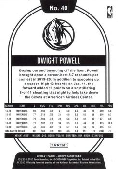 2020-21 Hoops Winter - Purple #40 Dwight Powell Back