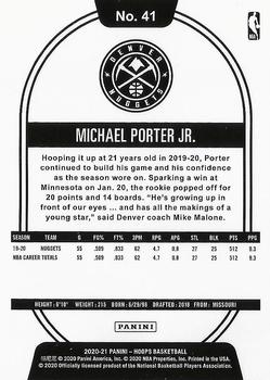 2020-21 Hoops Winter - Purple #41 Michael Porter Jr. Back