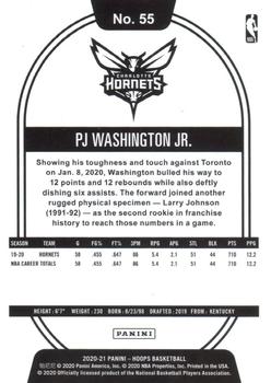 2020-21 Hoops Winter - Purple #55 PJ Washington Jr. Back
