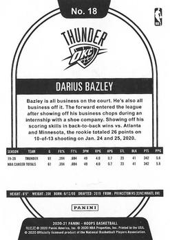 2020-21 Hoops - Red #18 Darius Bazley Back