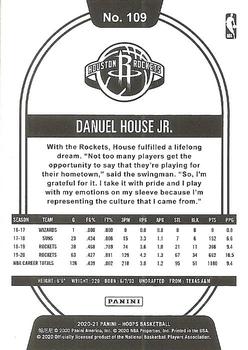 2020-21 Hoops - Red #109 Danuel House Jr. Back