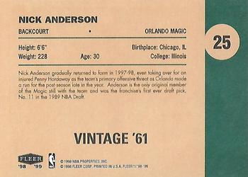 1998-99 Fleer Tradition - Vintage '61 #25 Nick Anderson Back