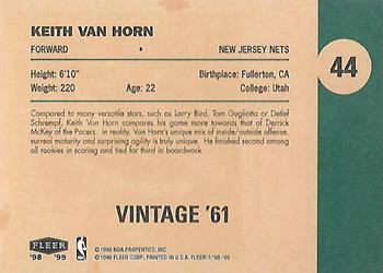 1998-99 Fleer Tradition - Vintage '61 #44 Keith Van Horn Back