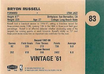 1998-99 Fleer Tradition - Vintage '61 #83 Bryon Russell Back