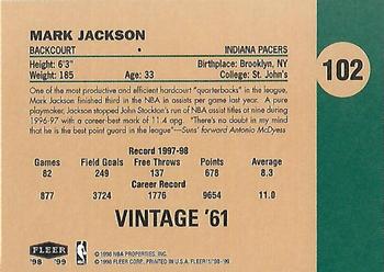 1998-99 Fleer Tradition - Vintage '61 #102 Mark Jackson Back
