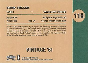 1998-99 Fleer Tradition - Vintage '61 #118 Todd Fuller Back