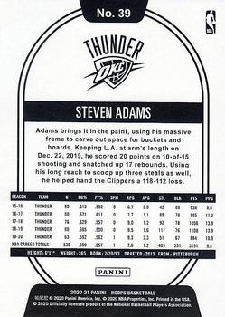 2020-21 Hoops - Teal #39 Steven Adams Back