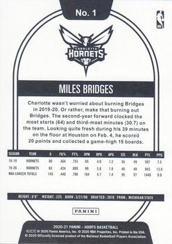 2020-21 Hoops - Teal Explosion #1 Miles Bridges Back