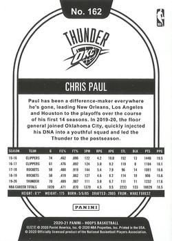 2020-21 Hoops - Teal Explosion #162 Chris Paul Back