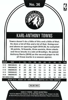 2020-21 Hoops Winter #36 Karl-Anthony Towns Back