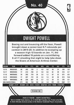 2020-21 Hoops Winter #40 Dwight Powell Back