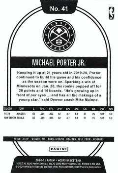 2020-21 Hoops Winter #41 Michael Porter Jr. Back
