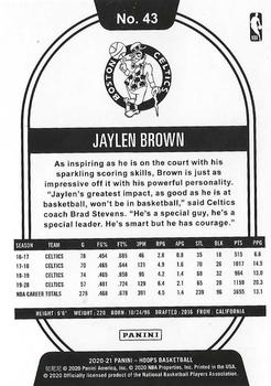 2020-21 Hoops Winter #43 Jaylen Brown Back