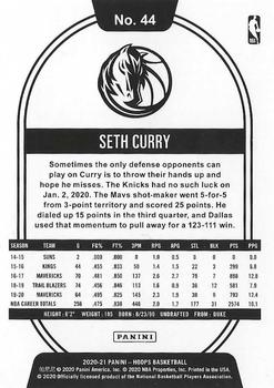 2020-21 Hoops Winter #44 Seth Curry Back